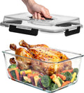 Razab 6500 Ml / 220 Oz / 28 Cups Extra Large Glass Food Storage Containers with Lids - Leakproof Glass Meal Prep Containers with Locking Lids for Roasting & Storing Leftover - Microwave & Oven Safe