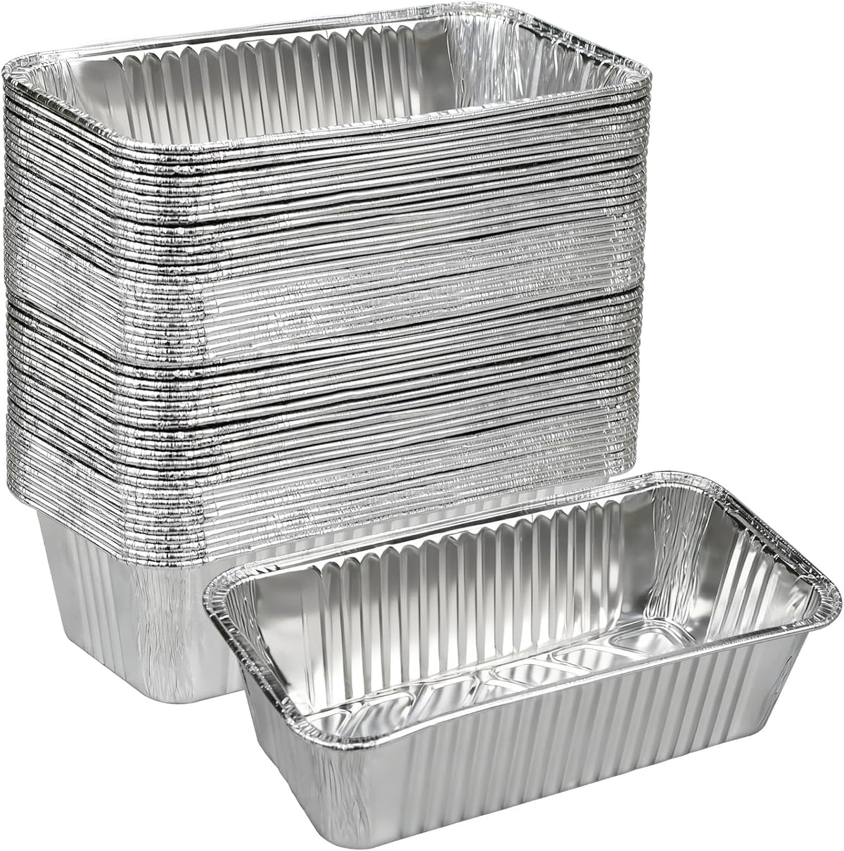 Findful Disposable Aluminum Foil Loaf Pans, 2 LB, 8.5"x4.5"x2.5"