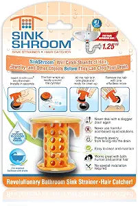 SinkShroom SSORA988 The Revolutionary Sink Drain Protector Hair Catcher/Strainer/Snare, Orange
