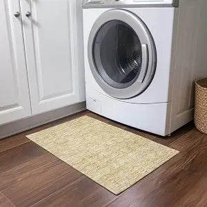 Addison Rugs Chantille ACN960 Wheat 1'8" x 2'6" Indoor Outdoor Area Rug, Easy Clean, Machine Washable, Non Shedding, Bedroom, Entry, Living Room, Dining Room, Kitchen, Patio Rug