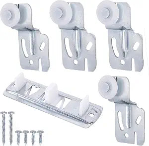 5 Pcs Sliding Closet Door Roller Kit, Wardrobe Door Roller with Slide Track