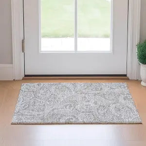 Addison Rugs Mayfield AMF654 Taupe 1'8" x 2'6" Indoor Premium Machine Washable Rug, Silky Soft, Easy Clean, Non Shedding, Bedroom, Living Room, Dining Room, Kitchen, Patio Rug