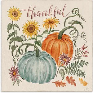Stupell Industries Thankful Autumnal Floral, 24 x 24 Inch Canvas Wall Art