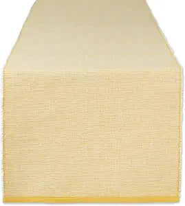 DII Eco-Friendly Fine Ribbed Collection Table Runner, 13x72, Honey Gold