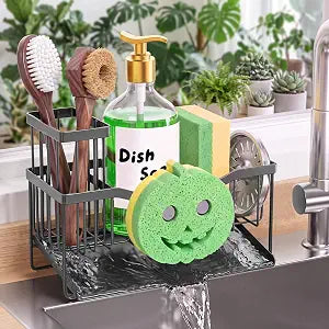Fssvcd Kitchen Sink Caddy Organizer Sponge Holder for Kitchen Sink