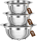 Stainless Steel Colander for Kitchen, Strainers and Colanders, 5-3-2 Qt