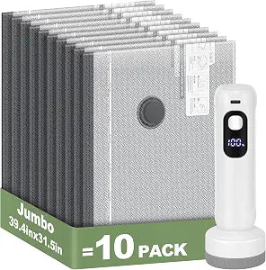 10 Jumbo Vacuum Storage Bags with Rechargeable Electric Air Pump