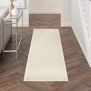 Nourison Home Nourison Essentials Ivory Gold 2'2" x 7'6" Area Rug - Easy Clean, Non Shedding, Bed Room, Living Room, Dining Room, Kitchen (8' Runner)