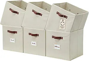 DECOMOMO Storage Bins, Cube Storage Bin with Labels