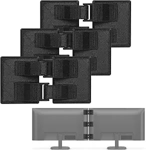 3-Pack Monitor Connector Alignment Clips with Adhesive  Monitor Accessories, Easy No-Tool Setup for Monitor Rigs & Sim Racing Setups