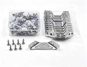 3-Way Corner Brace 22-Pack, 2mm Thick 304SS, 154 Screws