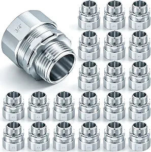 20 Pcs 3/4" Zinc Plated Steel Compression Rigid Threadless Connector