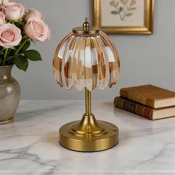 Upgrade Mini Tulip Cordless Table Lamp, Home Dcor-Amber