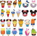 BOpusail 24Pcs Summer Ice Cream Mouse Cruise Door Magnets Cute Style Ice Cream Cruises Entrance Decals Decor Refrigerator Garage Magnet Waterproof Magnetic Sticker for Holiday Carnival Ships Cabin