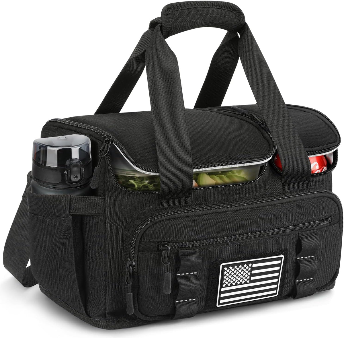 Lunch Box for Men Women, 15L Insulated Lunch Bag with Hot/Cold Compartment