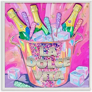 Champagne Celebration Glam, 17 x 17 Inch Framed Gicle Print