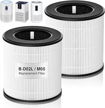 2 Pack B-D02L M05 Replacement Filter for MOOKA B-D02L & M05 Air Purifier