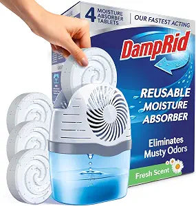 DampRid Moisture Absorber Drop-In Tablet Refill Pack, Fragrance Free, 15.8 oz., 4 Pack, Attract and Trap Excess Moisture and Eliminate Musty Odors for Cleaner, Fresher Air