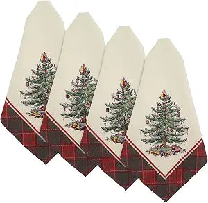 Spode - Holiday Cloth Napkin Set, Reusable Table Linens, 4 Piece Napkins