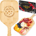 Pickleball Charcuterie Board, Bamboo Paddle-Shaped Serving Tray