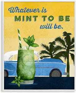 Mint to Be Cocktail Tropical Fruit, 16 x 20 Inch Framed Gicle Print