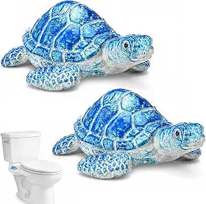 2Pcs Turtle Toilet Bolt Covers, Decorative Toilet Caps for Bathroom Decor, Bathroom Decor Coastal Home Beach House Enhancement, Easy Installation Toilet Screw Cover Caps