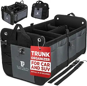 Car Cargo Organizer for SUV, Truck & Auto Storage, Gift, Grey, Large