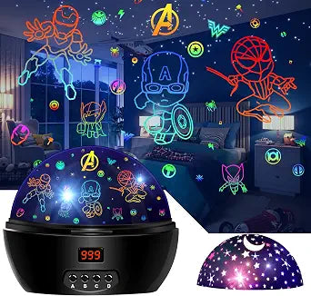 MOKOQI Kid Light Projector Superhero Toys for Boys 5-7 Avengers Night Light