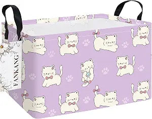 Rectangular Cat Fabric Storage Basket