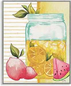 Iced Lemonade Pitcher Abstract Lemon, 16 x 20 Inch Framed Gicle Print