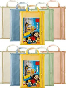 10 Pack Portable Mesh Zipper Pouch Bags with Handles, 2-Layer Nylon Mesh Toy Bags for Puzzles, Building Block Sets Toy Storage organizer,Colored A4 Zipper Pouch for Home School Office Games