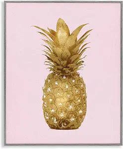 Golden Glam Pineapple Fruit, 16 x 20 Inch Framed Gicle Print