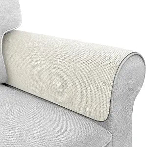 Couch Arm Covers, Sofa Arm Covers, Waterproof Armrest Cover for Sofa, Loveseat, Armchair, Anti-Slip Recliner Arm Cover, Headrest Cover, Arm Chair Covers Set of 2 (Beige, 22"18")