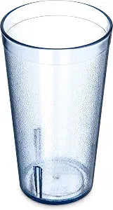 Carlisle FoodService Products Stackable Tumbler Plastic Tumbler with Pebbled Exterior for Restaurants, Catering, Kitchens, Plastic, 16 Ounces, Blue