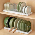 2 Pack Expandable Pot Lid Organizers with 10 Adjustable Dividers