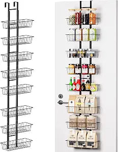 LUXEAR Over the Door Pantry Organizer Adjustable, 8 Tiers