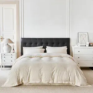 YuHeGuoJi Beige Yellow Jacquard Duvet Cover Queen 100% Cotton 3 Pcs Set 1 Cream Boho Textured Duvet Cover with Zipper Ties 2 Pillow Shams Washed Cotton Damask Ruffle Wide Trim Bedding Set Soft