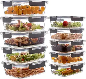 10 Pack 38 oz & 12 oz Glass Meal Prep Containers,Glass Food Storage Containers with Lids,Reusable Airtight Leakproof Glass Lunch Bento Boxes Freezer,Microwave Oven and Dishwasher,Gray