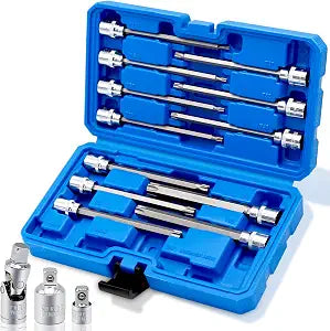 Rizom 3/8" Drive Long Torx Bit Set, 15-Piece Torx Socket Set
