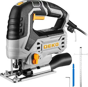 Jig Saw Corded: DEKOPRO Electric Jigsaw Tool Power Jig Saws for Woodworking, Wood Cutter Hand Tool with 6 Variable Speed, 4 Orbital Settings, 45 Bevel Cutting, Tool-less Blade Quick Release