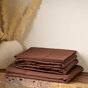 Certified Supima Cotton Queen/Standard Pillowcases|with Fiber Coin for genuity|100% America Grown Cotton||Ultrasoft & durableVibrant Color & Strong Fiber|Sateen Weave (Chocolate,Set of 2)