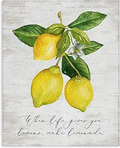 Stupell Industries Lemons Phrase Kitchen, 16 x 20 Inch Canvas Wall Art