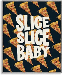 Pop Pizza Slice Baby Comic Food, 11 x 14 Inch Framed Gicle Print