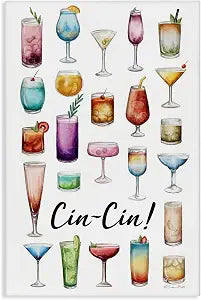 Stupell Industries Cin Tropical Drink Collage, 16 x 24 Inch Canvas Wall Art