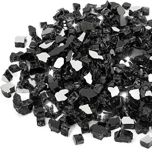 Stanbroil 10-Pound Tempered Fire Glass 1/2 inch, Onyx Black Reflective