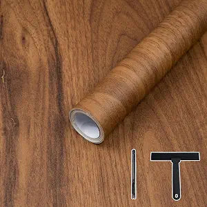 Wood Contact Paper Peel and Stick Thicken Wood Grain Wallpaper with Tools