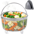Steamer Basket, Stainless Steel Mesh Strainer Insert 8.38 x 5.3 Inch