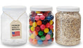ljdeals 1/2 Gallon 64 oz Clear Plastic Jars with Lids, Large Jars, Wide Mouth Storage Containers, Pack of 3, BPA Free, Food Safe, made in USA