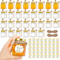 AuroTrends 3 oz Mini Glass Honey Jars 30-Pack with Wooden Dippers