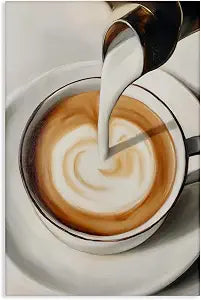 Stupell Industries Latte Milk Swirl Coffee, 16 x 24 Inch Canvas Wall Art